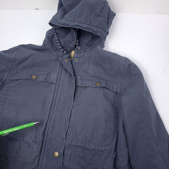 Patagonia Prairie Dawn Parka Jacket Women S charcoal Canvas Sherpa lined Hooded - Picture 3 of 16